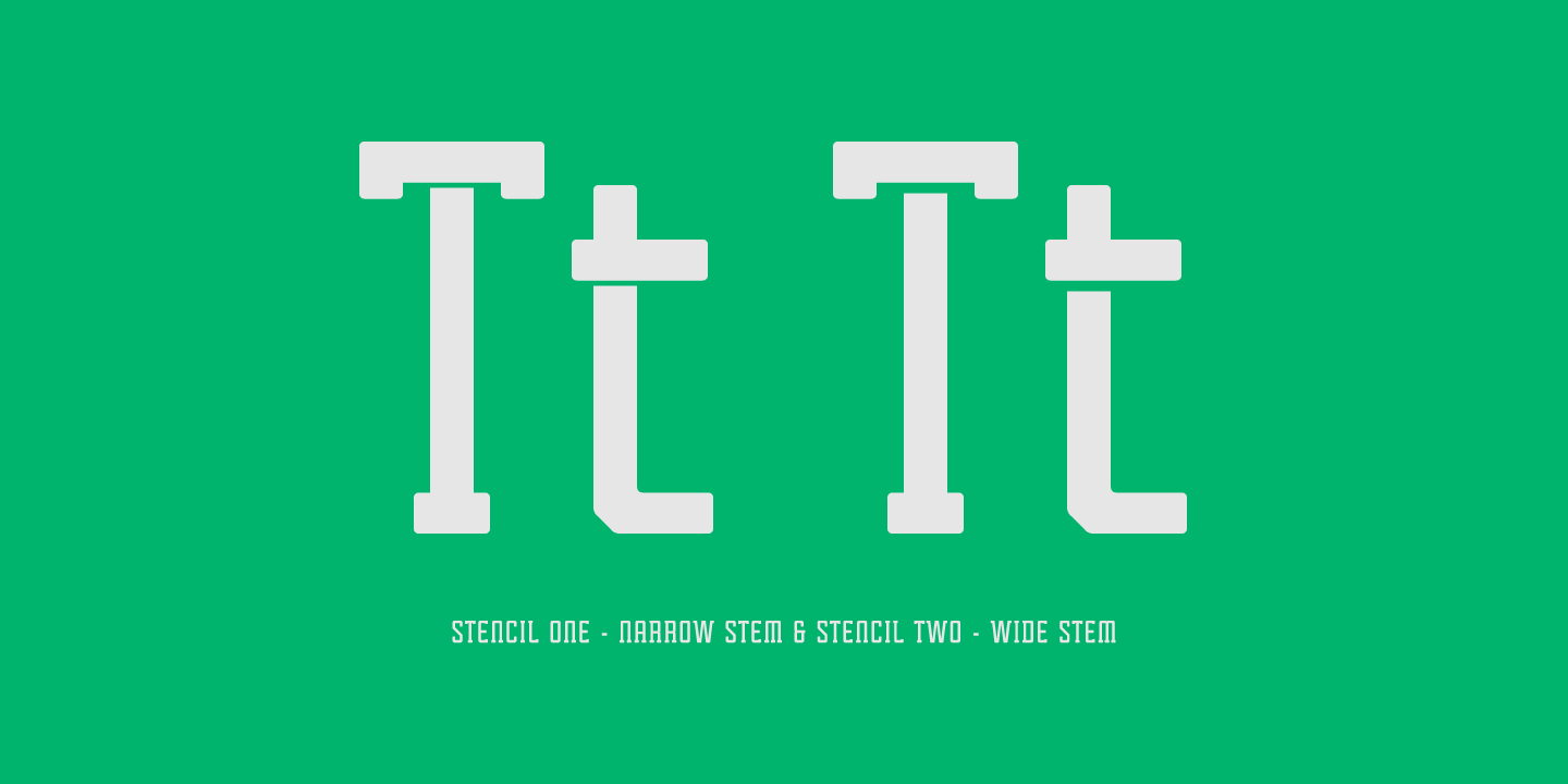 Пример шрифта Tecnica Slab Stencil 1 Bold